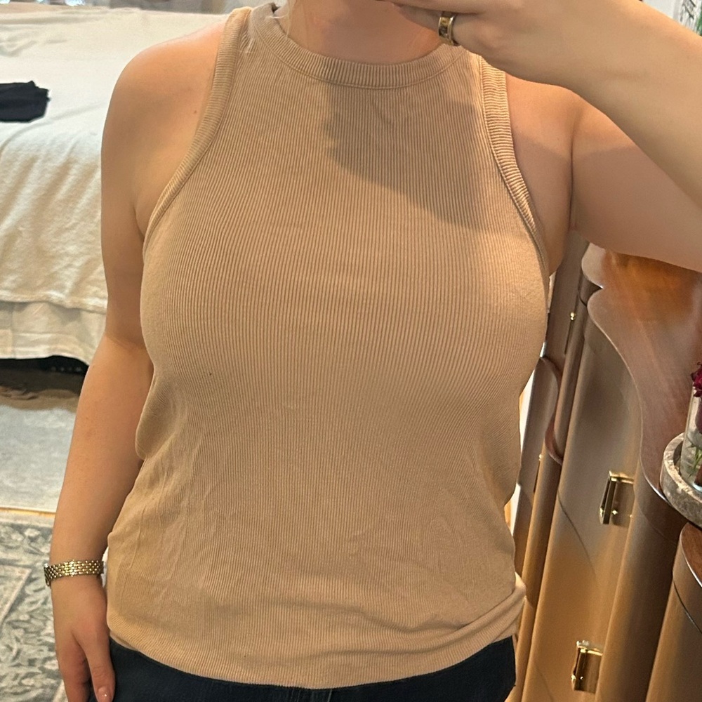 Reiss Beige Sleeveless Tank Top